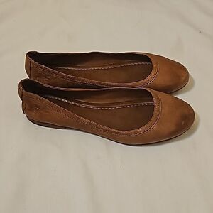 FRYE Carson Brown Leather Ballet Flats Women’s Sz9.5